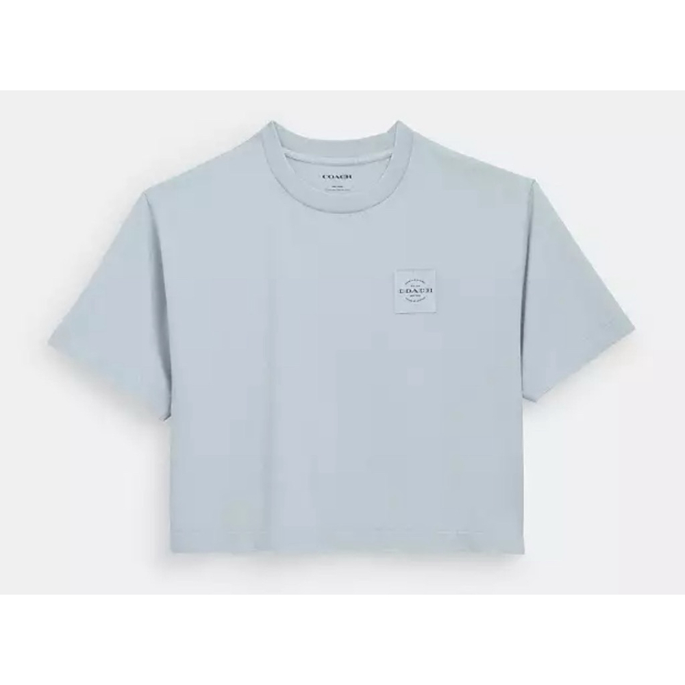 Coach Garment Dye Cropped T Shirt Size XL in Light‎ Blue